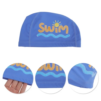 Unique Bargains Kid's Knitted PU Letter Printed Swim Cap 1 Pc 2 Unique Bargains Kid's Knitted PU Letter Printed Swim Cap 1 Pc - Image 2