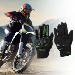 Unique Bargains Motorbike Gloves Breathable Full Finger Glove Nylon Outdoor Gloves 1 Pair