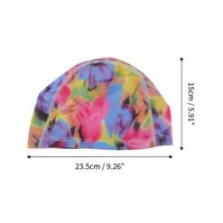 Unique Bargains Polyester Flower Pattern Swim Cap 5.91"x9.25" Pink Blue Yellow 1 Pc -Outdoor Sports Series GUEST 53bb3c4b d68a 4eee 9ca4 4bd389b55369