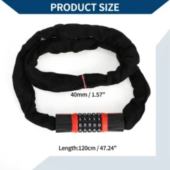 Unique Bargains Security Chain Combination Padlock Resettable 5 Digit Bike Lock Black Red 47.24" -Outdoor Sports Series GUEST 553d6d6a 806e 4191 a552 0a7c7468f8b3