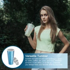 Unique Bargains Acrylic Double Wall With Lid And Straw Transparent Sequins Tumbler -Outdoor Sports Series GUEST 55e275ed d8f3 48cf b660 dde47e4e6797