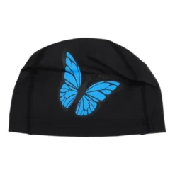 Unique Bargains Knitted PU Elastic Butterfly Pattern Swim Cap 1 Pc -Outdoor Sports Series GUEST 55f56743 9e32 4a72 ac9f e69d68977472