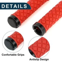 Unique Bargains Bike Handlebar Grips Covers 5.04" Red 1 Set -Outdoor Sports Series GUEST 5602cd3b 6b1a 4eb1 9a89 4045e8b8f003