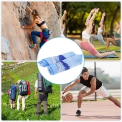 Unique Bargains Moisture Wicking Arm Sleeves Blue White 1 Pair -Outdoor Sports Series GUEST 573153d8 a9f2 455e bd45 bea9cbd0abe7