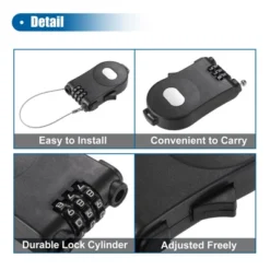 Unique Bargains Adjustable Retractable Bike Chain Lock With 3 Digit Bike Lock Cable Blue 1Pc -Outdoor Sports Series GUEST 59250d7b 3dbe 4215 bd86 b901117d6619