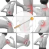 Unique Bargains Single Trigger Point Neck Shoulder Muscle Pain Ease Wood Spring TPR Handheld Neck Massager Orange 1 Pcs