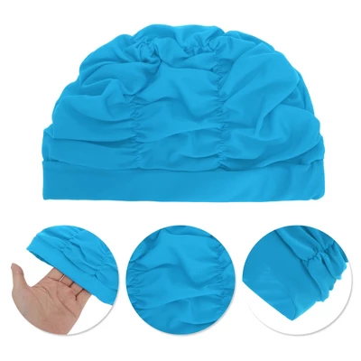 Unique Bargains Nylon Pleated Style Swimming Cap 1 Pc 2 Unique Bargains Nylon Pleated Style Swimming Cap 1 Pc - Image 2