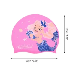 Unique Bargains Kid's Silicone Mermaid Pattern Swim Cap Rose Pink 1 Pc -Outdoor Sports Series GUEST 5a403a39 dc0c 4a82 a4cf 0c6c7646c150