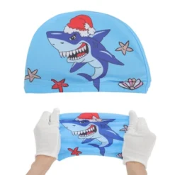 Unique Bargains Kid's Polyester Sharks Pattern Swim Cap Blue 1 Pc -Outdoor Sports Series GUEST 5ae9bacd c1d1 485d a8c1 6797400afa3f