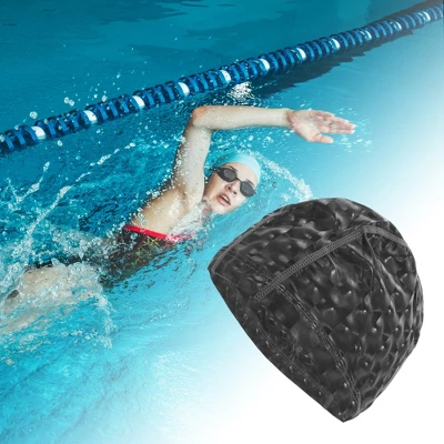 Unique Bargains PU Cube Pattern Swimming Cap 1 Pc 1 Unique Bargains PU Cube Pattern Swimming Cap 1 Pc