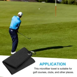 Unique Bargains Super Absorbent Waffle Pattern Tri-Fold Microfiber Golf Towels With D Clips -Outdoor Sports Series GUEST 5c505063 370e 40eb 9e2d a5ece73f913b