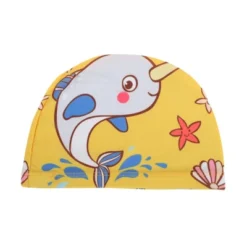 Unique Bargains Kid's Polyester Dolphin Pattern Swim Cap Yellow Gray 1 Pc -Outdoor Sports Series GUEST 5cf3972c bb2b 4849 b6ea 192b2b2887fe