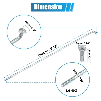 Unique Bargains 14G J Bend Bicycle Galvanized Spokes 36 Pcs 2 Unique Bargains 14G J Bend Bicycle Galvanized Spokes 36 Pcs - Image 2