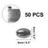 Unique Bargains Flat Round Saltwater Freshwater Lead Egg Fishing Sinkers 0.3" X 0.2" 50 Pcs