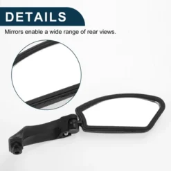 Bike Rearview Mirror 11.2x4.5cm Adjustable | Front Right Handlebar Bike Mirror Black With Mounting Accessories For Bicycle Mountain Road Bike 1 Set -Outdoor Sports Series GUEST 62499dfc 5166 4d2d a92c 4c8a3ab71a96