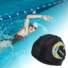 Unique Bargains Knitted PU Elastic Moon Pattern Swim Cap 1 Pc