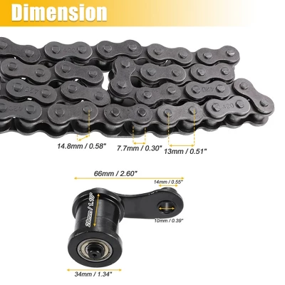 Unique Bargains Motorcycle Mini Bike Chain Tensioner Roller With Spring 420 Chain 42L Link MB165 MB200 1 Set 2 Unique Bargains Motorcycle Mini Bike Chain Tensioner Roller With Spring 420 Chain 42L Link MB165 MB200 1 Set - Image 2