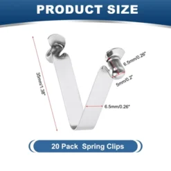 Unique Bargains Steel V Shaped Push Button Spring Lock Tent Pole Clips Kayak Paddle Snaps 20 Pcs