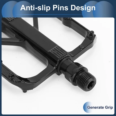 Unique Bargains Cycling Bike Pedal 9/16" Spindle Aluminum Alloy For Road Mountain BMX MTB Bike Black 4 Unique Bargains Cycling Bike Pedal 9/16" Spindle Aluminum Alloy For Road Mountain BMX MTB Bike Black - Image 4