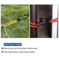 Unique Bargains Outdoor Camping Canopy Awning Cover Tent Elastic Cords With Hook 6" 10 Pcs -Outdoor Sports Series GUEST 642328bc e7bb 445f 84b6 0b2c70e6ffe1