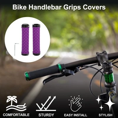 Unique Bargains Bike Handlebar Grips Covers 5.04" Purple 1 Set 1 Unique Bargains Bike Handlebar Grips Covers 5.04" Purple 1 Set