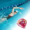 Unique Bargains Polyester Flower Pattern Swim Cap 5.91"x9.25" Rose Red 1 Pc