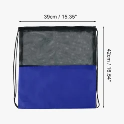 Unique Bargains Drawstring Backpacks Polyester Blue 1 Pc