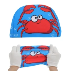 Unique Bargains Kid's Polyester Cartoon Pattern Swim Cap Blue Red 1 Pc -Outdoor Sports Series GUEST 65209c52 0102 4daa 9090 dcd5f5235890