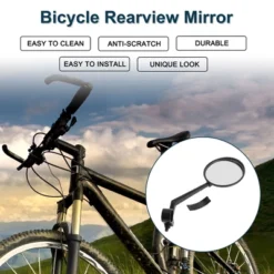 Bike Rearview Mirror 7.5cm Adjustable | Front Riding Mirror Black For Bicycle Mountain Road Bike 1 Pcs