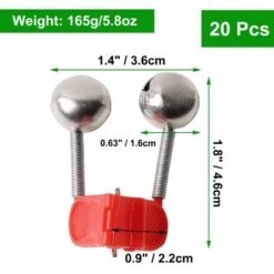 Unique Bargains Plastic Clamp Fishing Rod Bite Bait Alarm With Twin Bells Red Silver Tone 20 Pcs -Outdoor Sports Series GUEST 66f65124 fa41 455d 8407 386bd59357a6