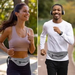 Unique Bargains Crossbody Fanny Pack With 4 Pockets Gray 1 Pc -Outdoor Sports Series GUEST 67540bd1 4648 4d51 a480 980bed81ee03