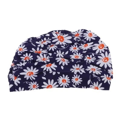 Unique Bargains Polyester Sunflower Pattern Swim Cap 5.91"x9.25" Navy Blue White 1 Pc 5 Unique Bargains Polyester Sunflower Pattern Swim Cap 5.91"x9.25" Navy Blue White 1 Pc - Image 5