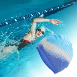 Unique Bargains Silicone Bubbles Texture Swimming Cap 1 Pc