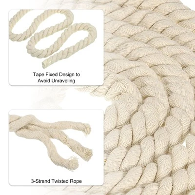 Unique Bargains Natural Thick Cotton Twisted Tug Of War Rope 1 Pc 2 Unique Bargains Natural Thick Cotton Twisted Tug Of War Rope 1 Pc - Image 2