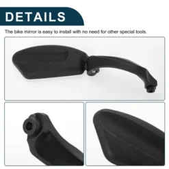 Bike Rearview Mirror 11.2x4.5cm Adjustable | Front Right Handlebar Bike Mirror Black With Mounting Accessories For Bicycle Mountain Road Bike 1 Set -Outdoor Sports Series GUEST 6afdbd94 932c 4c9a 905b 5e6f8f5d3a67