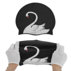 Unique Bargains Silicone Swans Pattern Swim Cap 1 Pc -Outdoor Sports Series GUEST 6b3496c3 cc9f 4208 88b8 a7a5b80d2db3