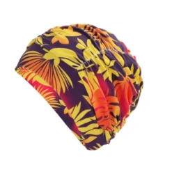 Unique Bargains Nylon Leaves Pattern Swimming Cap Orange Yellow 1 Pc -Outdoor Sports Series GUEST 70410269 495c 474d bdb0 9d004055a62d