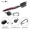 Unique Bargains Golf Tools With Cleaning Nails 2ft Retractable Lanyard Double Head Golf Club Brushes 2 Pcs