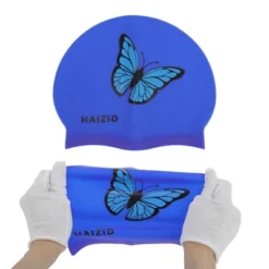 Unique Bargains Silicone Butterfly Pattern Swim Cap 1 Pc -Outdoor Sports Series GUEST 7247dd30 5e6e 4d32 b5ca f3aae73c8434