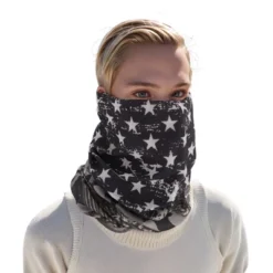Unique Bargains Sunscreen Stars Pattern Face Scarf Mask Black Gray 1 Pc -Outdoor Sports Series GUEST 72ef8b63 5705 4a10 849a d8fb0d4fd0dc