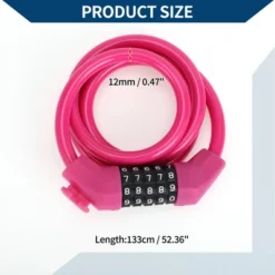 Unique Bargains Bike Lock Adjustable Bike Chain Lock 5 Digit Resettable Bike Cable Lock Purple -Outdoor Sports Series GUEST 739b253d 9564 4d44 b8d5 a40715e3e4ed