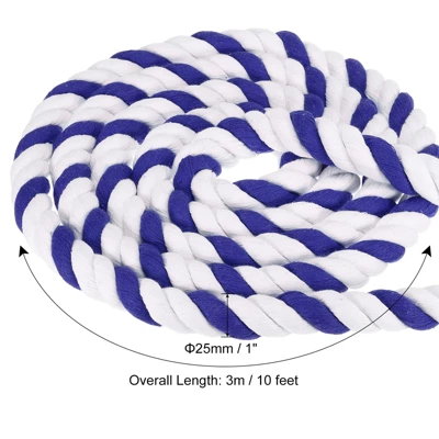 Unique Bargains Natural Twisted Cotton Craft Railings Home Decor Tug Of War 3-Strand Rope 1 Pc 1 Unique Bargains Natural Twisted Cotton Craft Railings Home Decor Tug Of War 3-Strand Rope 1 Pc