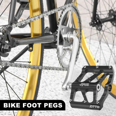 Unique Bargains Aluminum Alloy Rear Foot Peg Flat Pedal Footrests Fit 9/16 Inch Axles BMX MTB Bike Black 1 Pair 2 Unique Bargains Aluminum Alloy Rear Foot Peg Flat Pedal Footrests Fit 9/16 Inch Axles BMX MTB Bike Black 1 Pair - Image 2