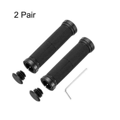 Unique Bargains Non-Slip Mushroom Double Lock-on Bike Handlebar Grips 5.12" 2 Pairs With Hex Wrench 2 Unique Bargains Non-Slip Mushroom Double Lock-on Bike Handlebar Grips 5.12" 2 Pairs With Hex Wrench - Image 2