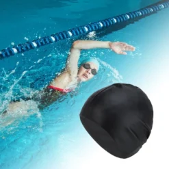 Unique Bargains Silicone Waterproof Geometric Pattern Swim Cap 1 Pc