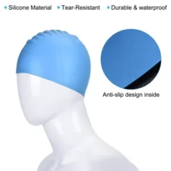 Unique Bargains Silicone Waterproof High-Stretch Adult Swimming Caps 2 Pcs -Outdoor Sports Series GUEST 754f8eb2 bb19 499a a5d0 0266ad2dd18c
