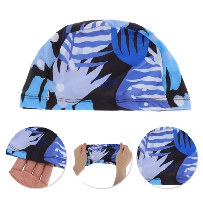 Unique Bargains Nylon Seaweed Print Swim Cap 1 Pc 2 Unique Bargains Nylon Seaweed Print Swim Cap 1 Pc - Image 2