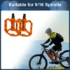 Unique Bargains Cycling Bike Pedal 9/16" Spindle Nylon For Road Mountain BMX MTB Bike Orange