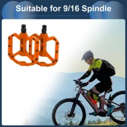 Unique Bargains Cycling Bike Pedal 9/16" Spindle Nylon For Road Mountain BMX MTB Bike Orange