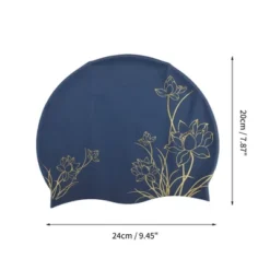 Unique Bargains Silicone Waterproof Lotus Print Swim Cap 1 Pc -Outdoor Sports Series GUEST 769f3a49 041f 43a3 af14 8fdd8c9ef4d2